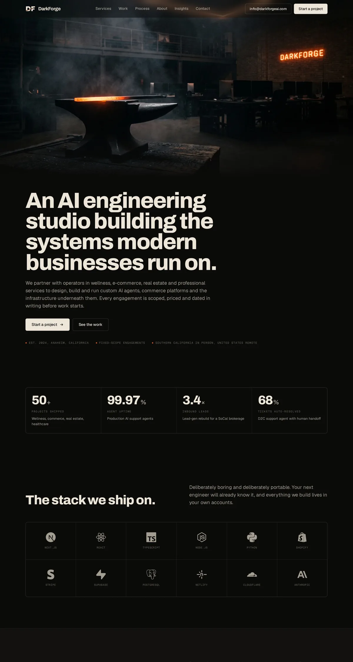 DarkForge AI, full page